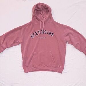 Shark Tee Oceanside California Pink Fleece Pullover Hoodie Embroidered Men's L